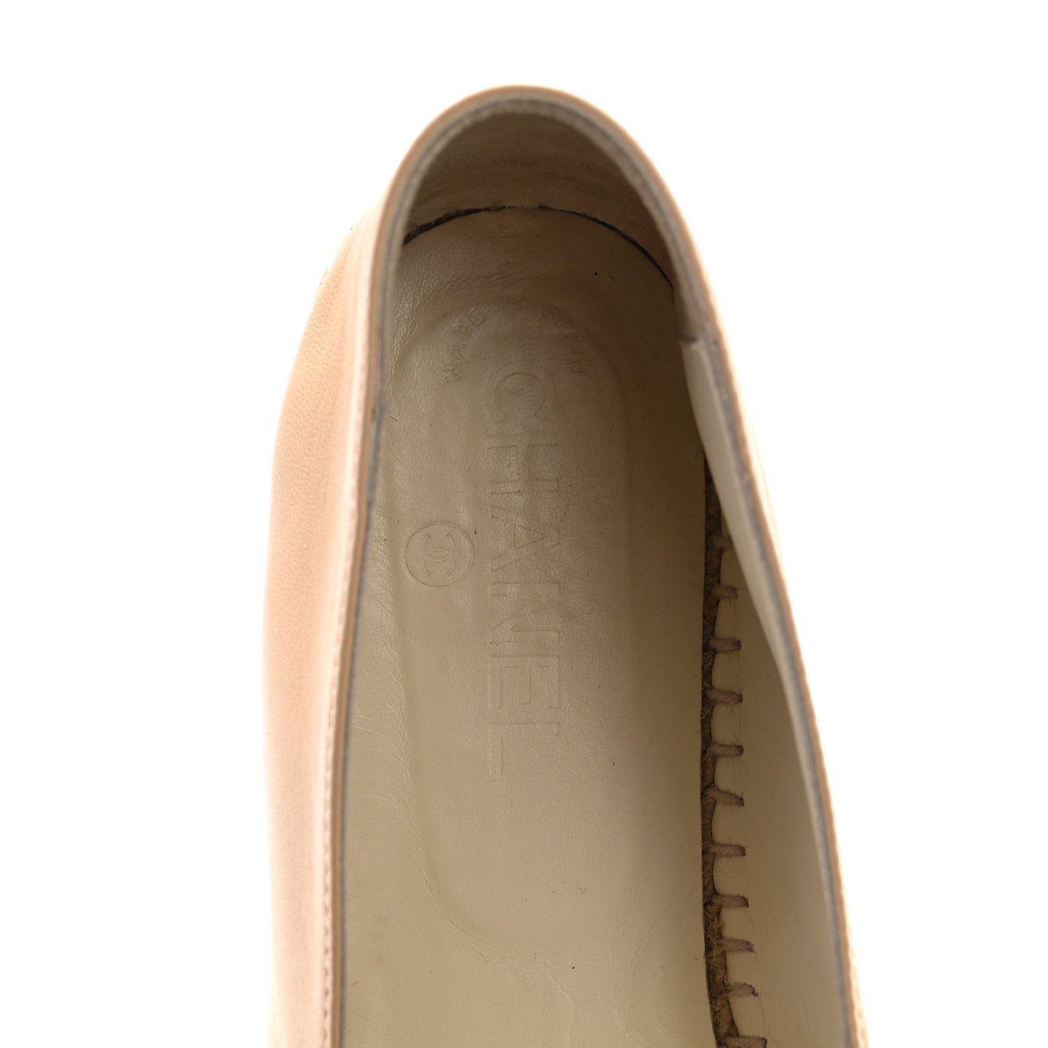 Lambskin CC Espadrilles 39 Beige Black