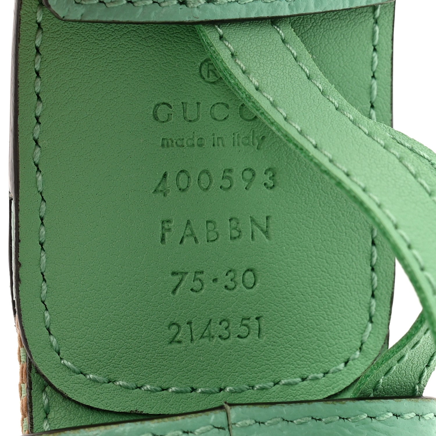 Gucci Monogram Jumbo GG Textured Dollar Calfskin Double G 75 30 Belt Mint Green