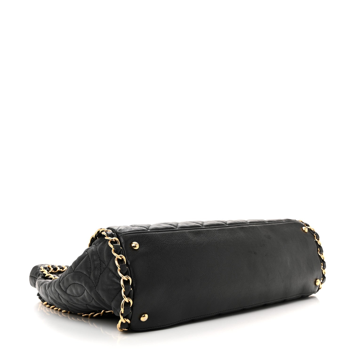 Chanel Calfskin Quilted Large Chain Me Hobo Black