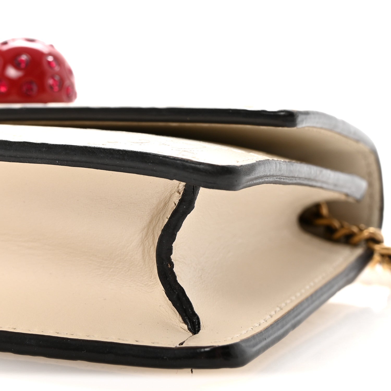 Gucci Guccissima Mini Cherry Chain Bag White