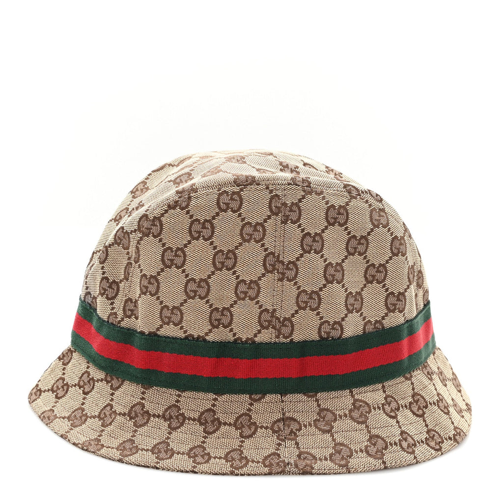 Gucci Monogram Web Bucket Hat M Brown