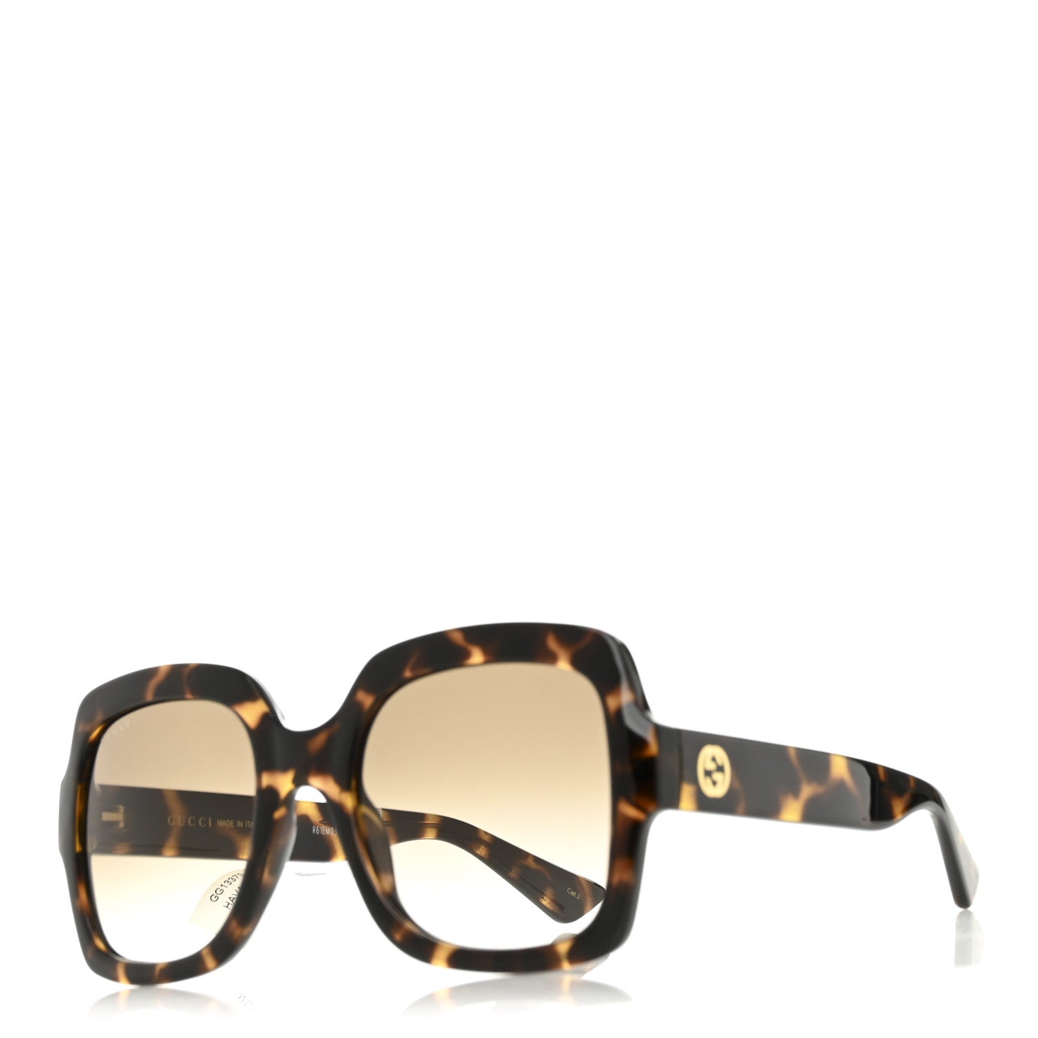 Gucci Acetate Square Frame Sunglasses GG1337S Havana