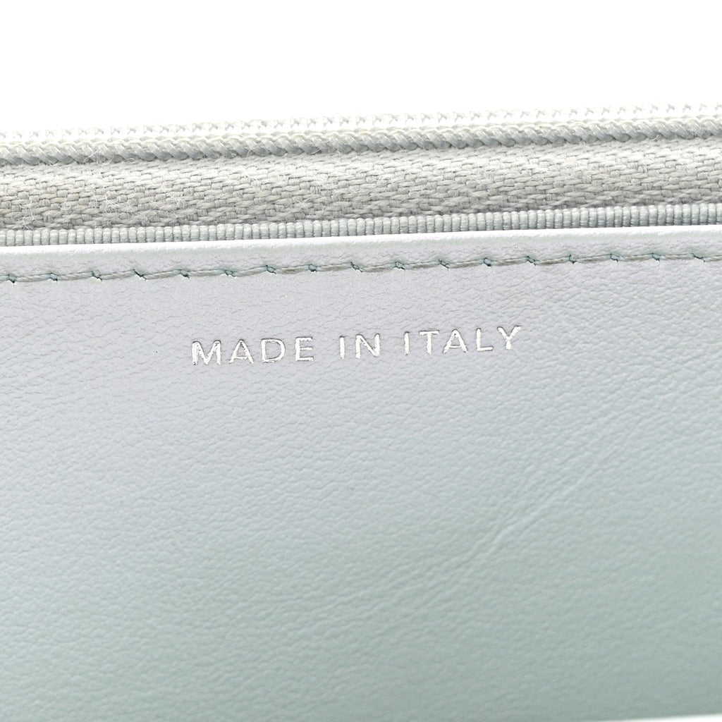 Chanel Iridescent Calfskin Quilted Wallet On Chain WOC Light Blue