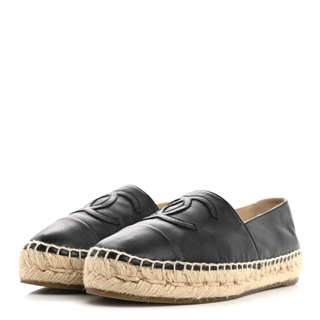 Lambskin CC Espadrilles 36 Black
