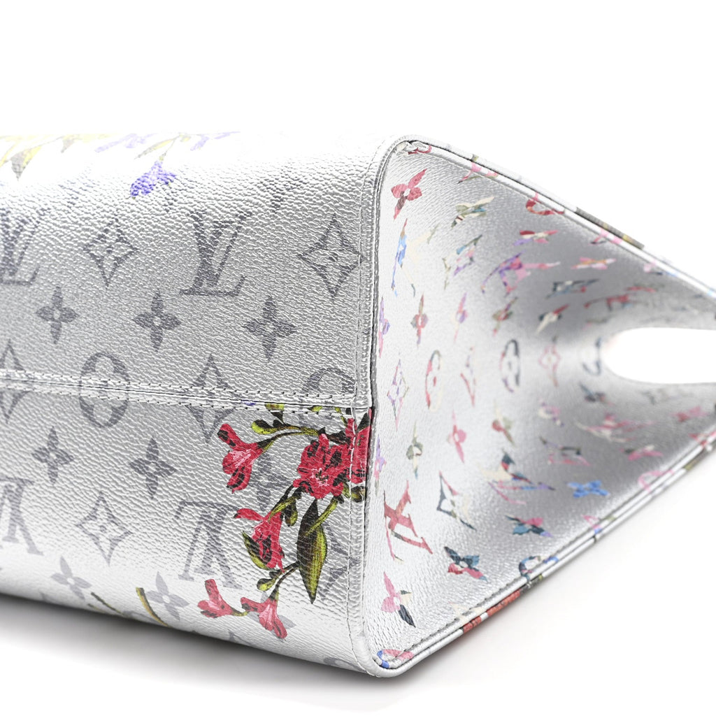 Louis Vuitton Metallic Monogram LV Garden OnTheGo MM Silver