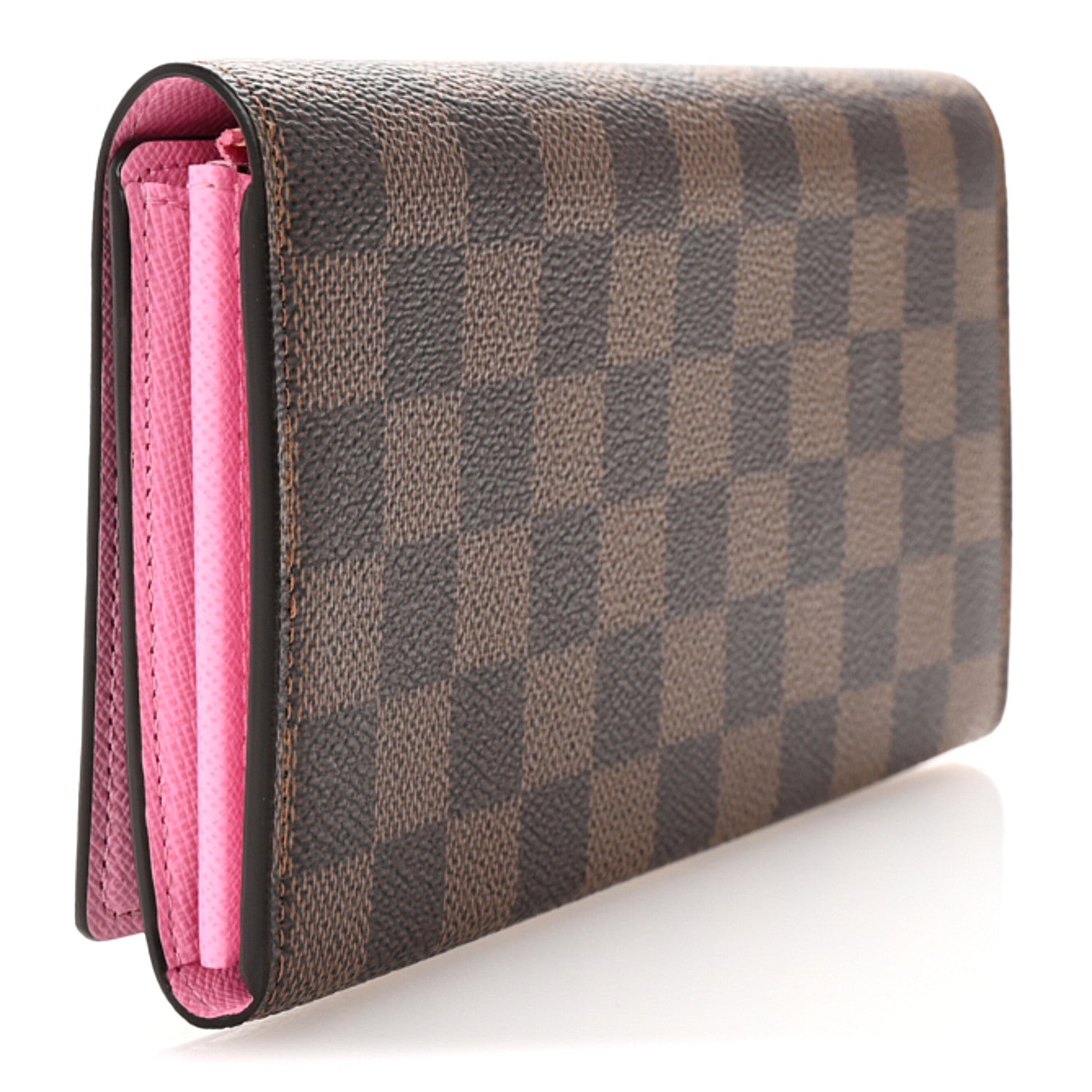 Louis Vuitton Damier Ebene 2023 Christmas Animation Ice Skating Sarah Wallet Pink
