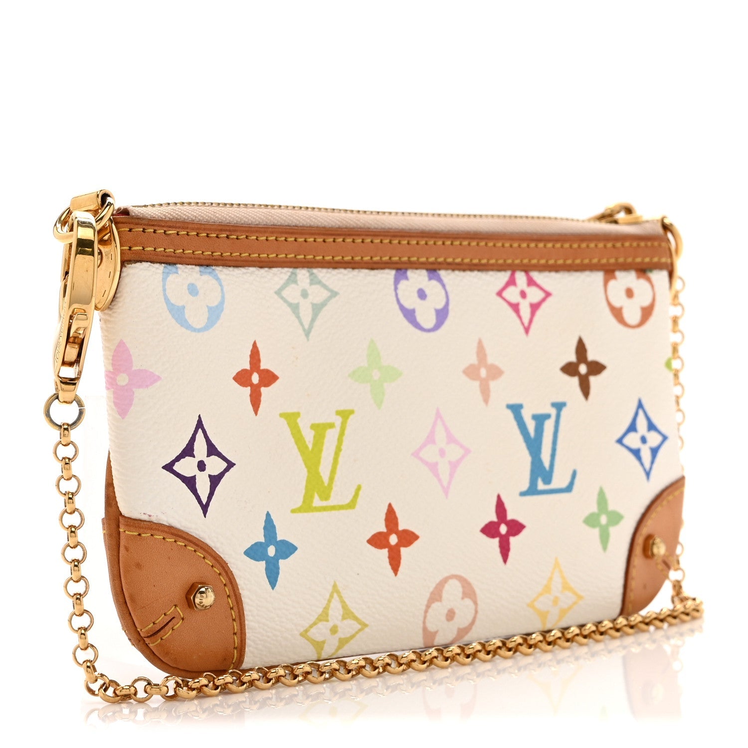 Louis Vuitton Monogram Multicolor Pochette Milla MM White