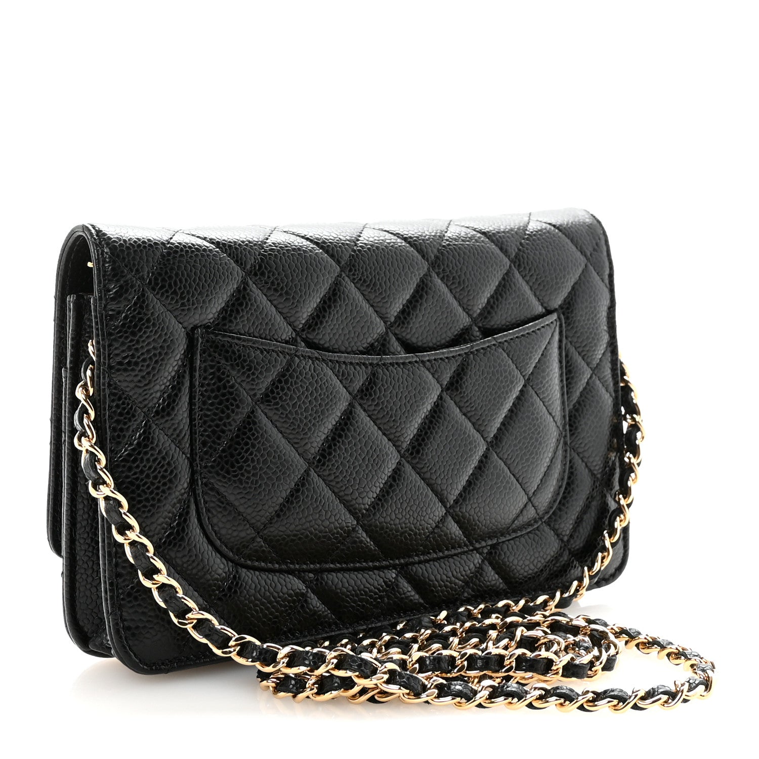 Chanel Caviar Quilted Wallet on Chain WOC Black