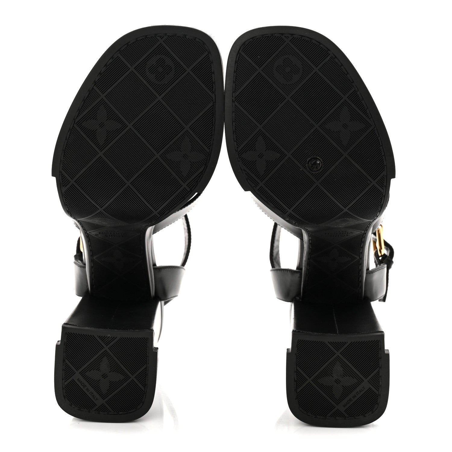 Louis Vuitton Calfskin Maya Platform Sandals 36.5 Black