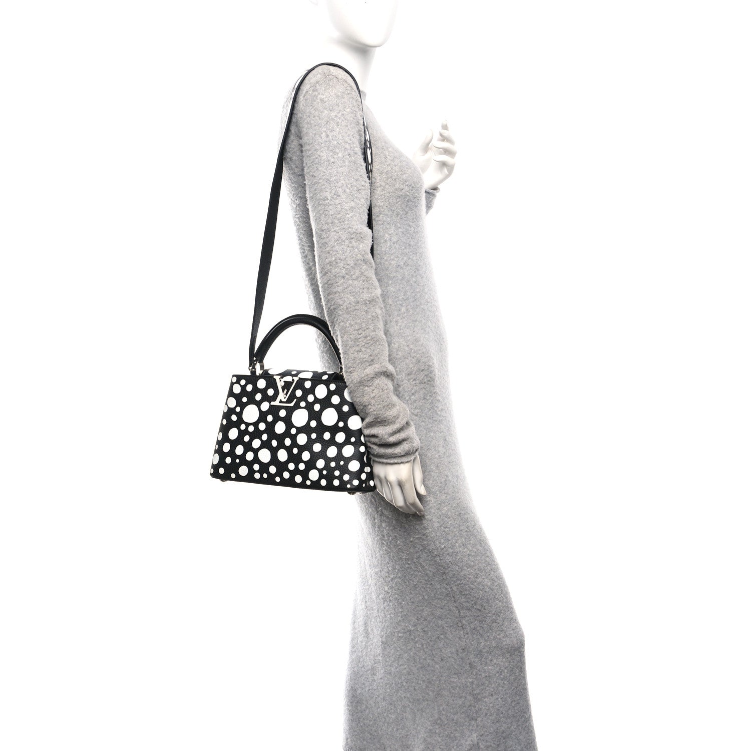 Louis Vuitton LV X YK Taurillon Capucines BB Black White