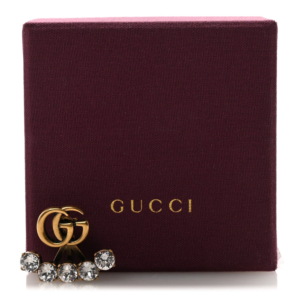 Gucci Crystal Single GG Earring Gold