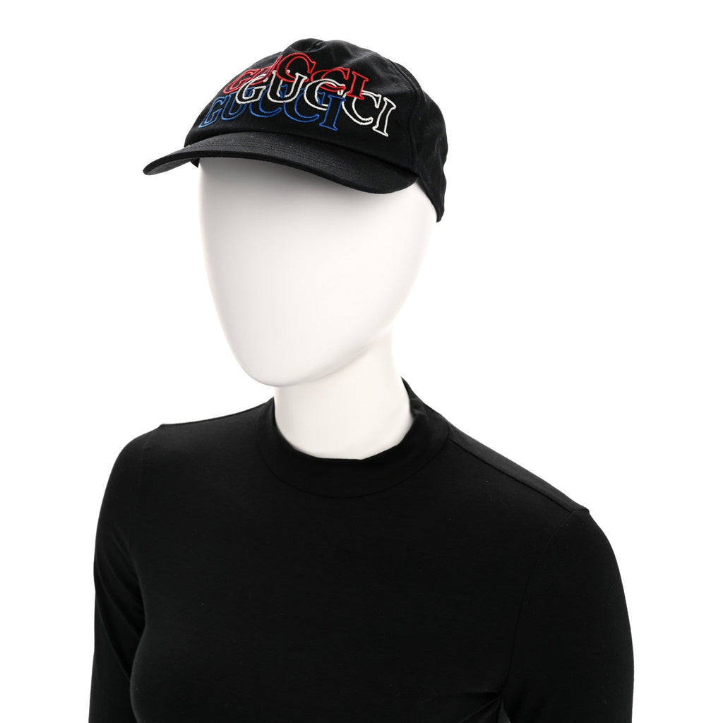 Gucci Cotton Embroidered Baseball Hat S Blue Red White