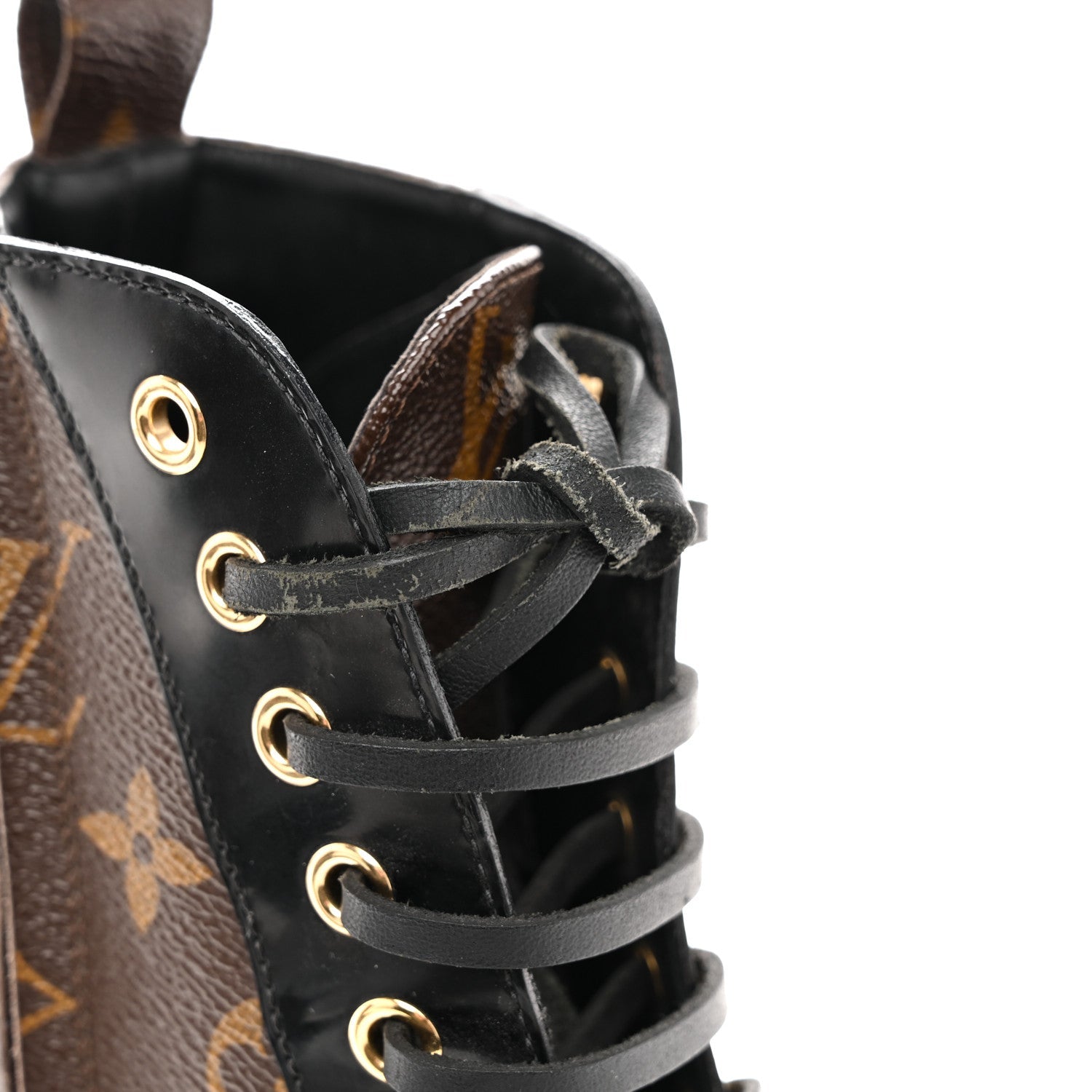 Louis Vuitton Patent Calfskin Monogram Star Trail Ankle Boots 36 Black