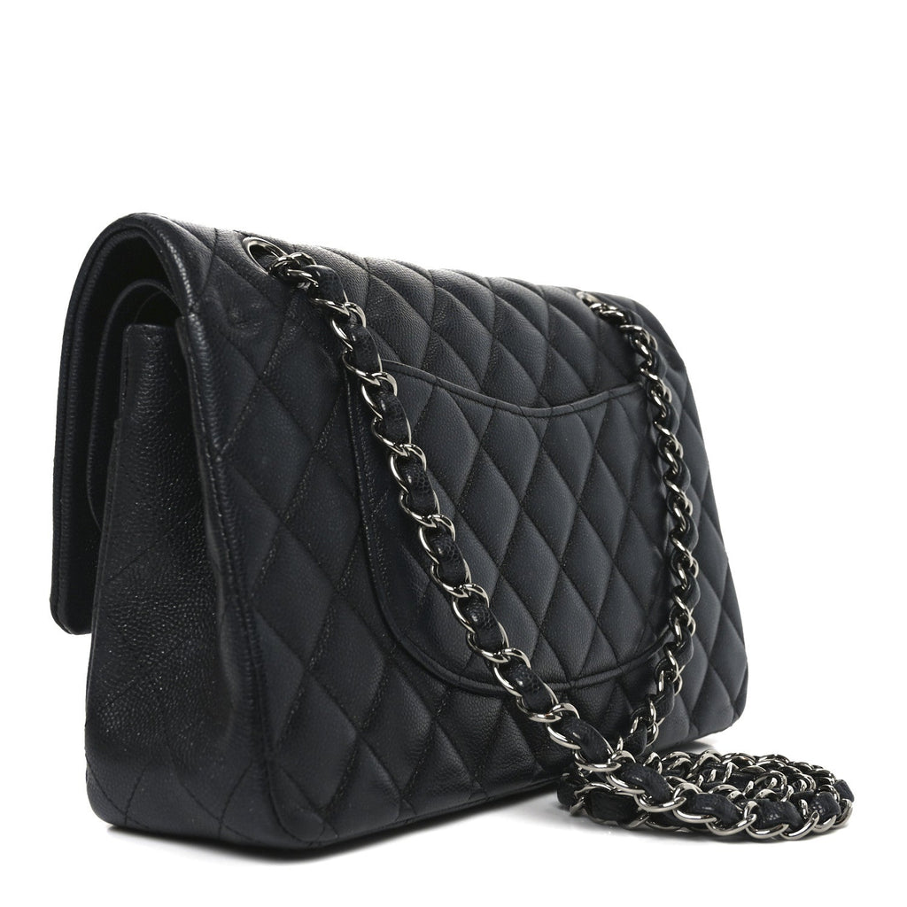 Chanel Iridescent Caviar Quilted Medium Double Flap Black