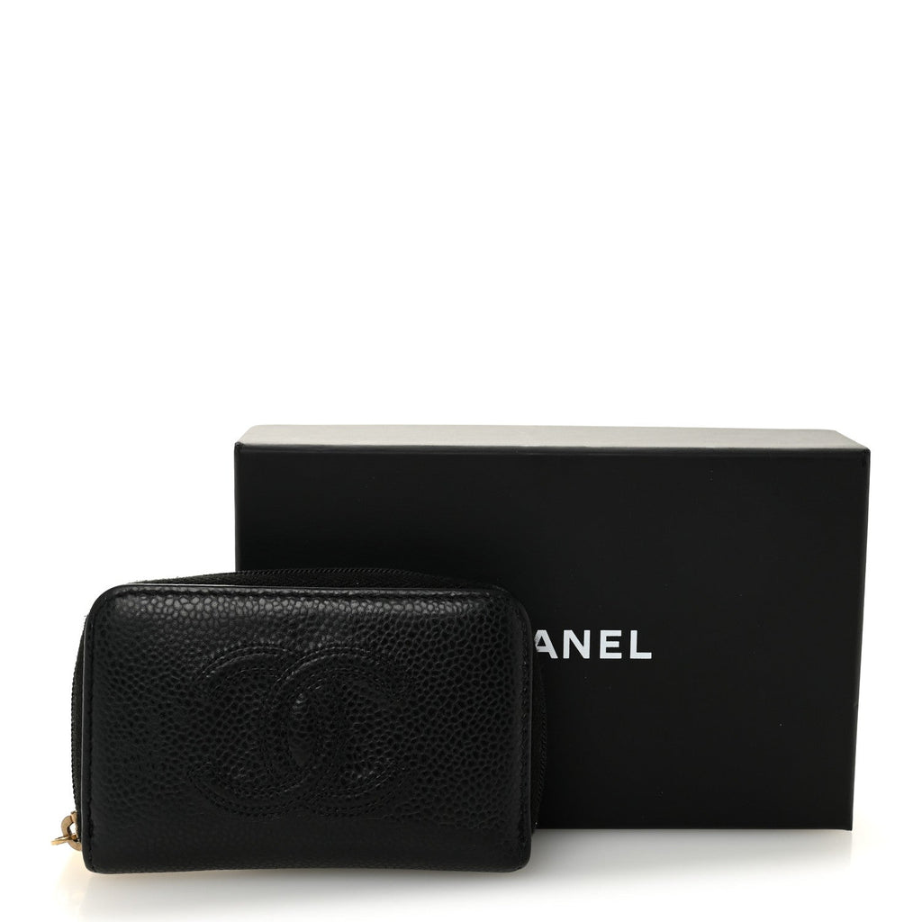Caviar Timeless CC Zip Around Coin Purse Black