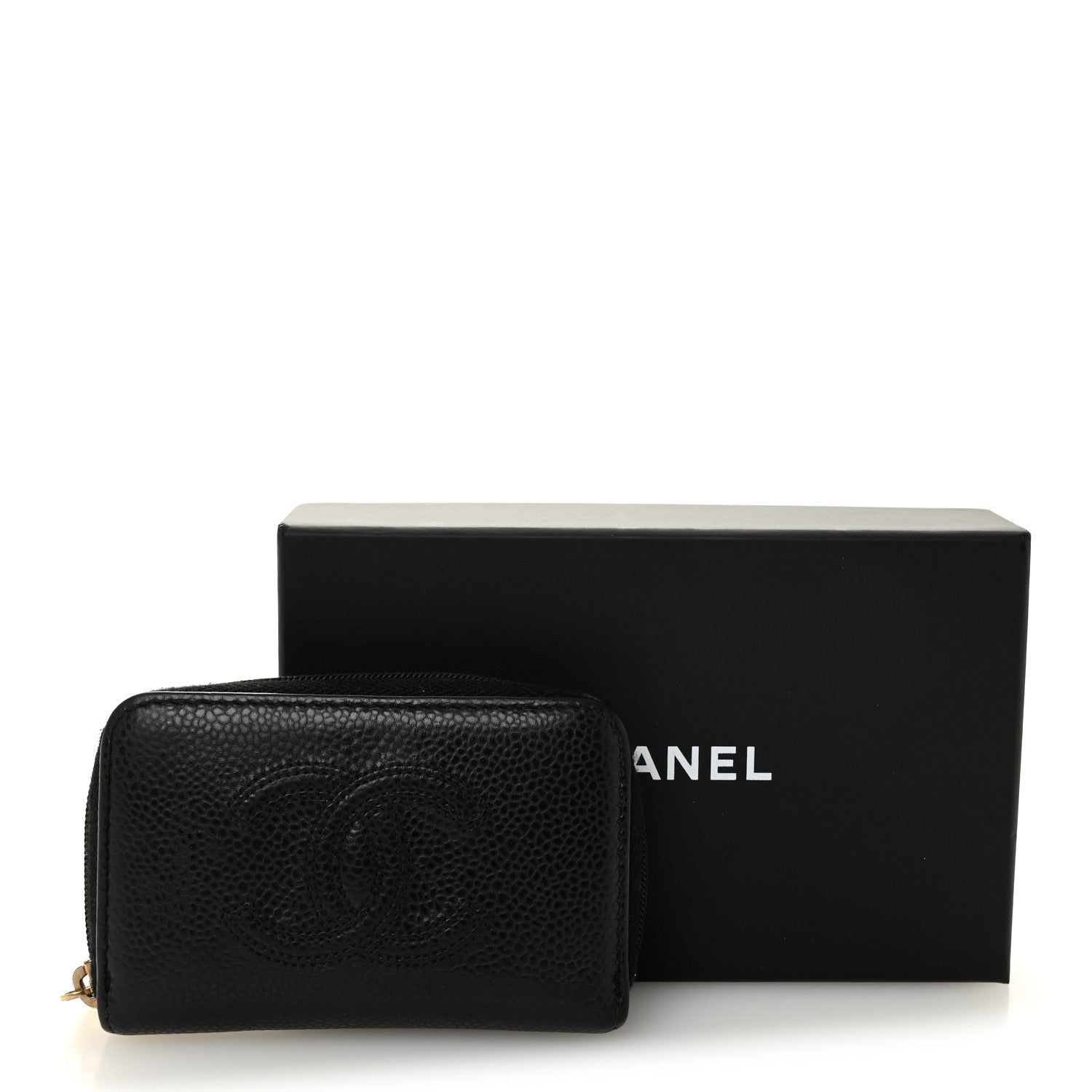 Caviar Timeless CC Zip Around Coin Purse Black
