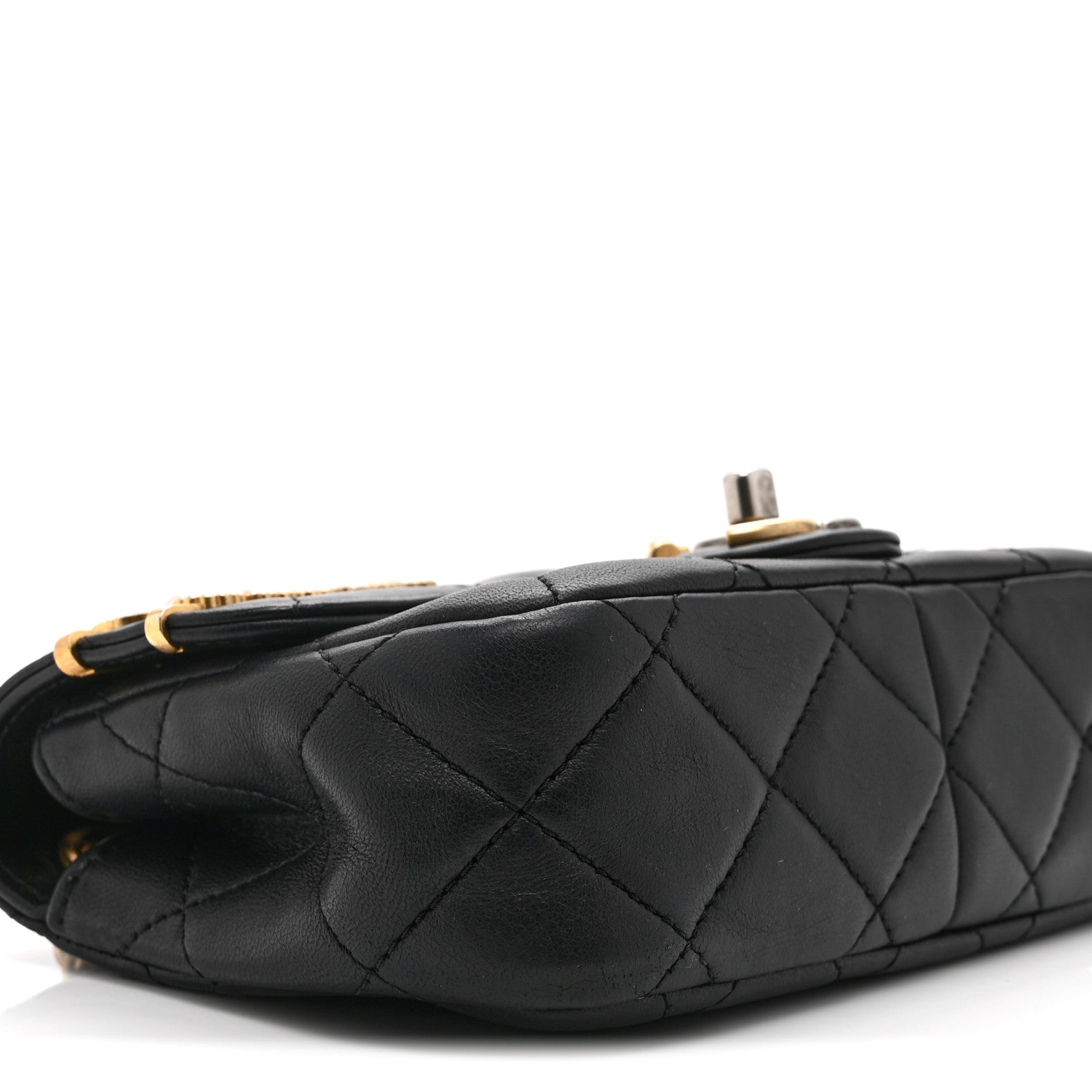 Chanel Lambskin Quilted Mini Coco Clips Single Flap Black
