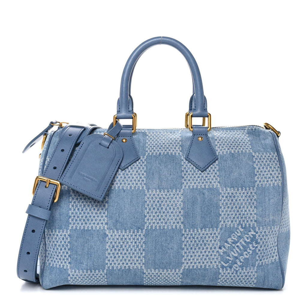Louis Vuitton Damier Denim 3D Speedy Bandouliere 30 Denim Blue