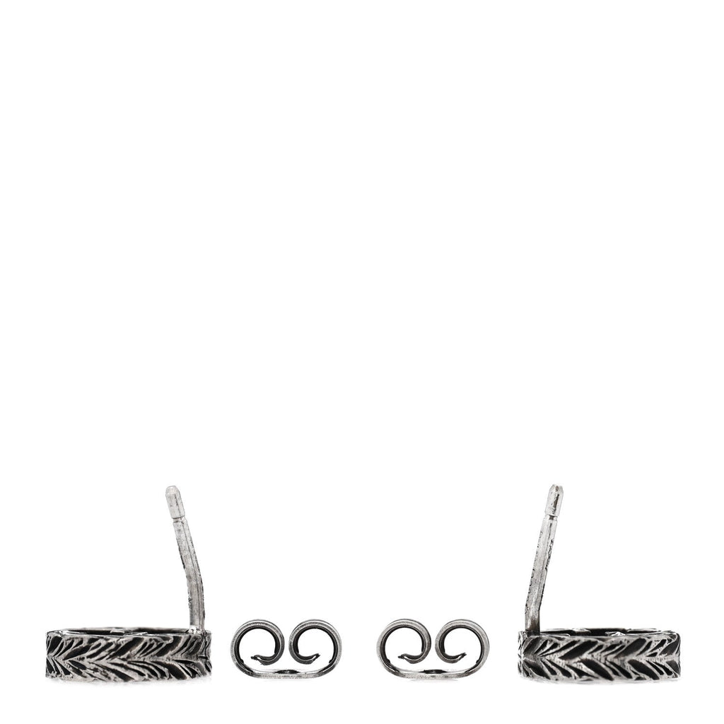Gucci Sterling Silver Textured Interlocking G Single Stud Earring