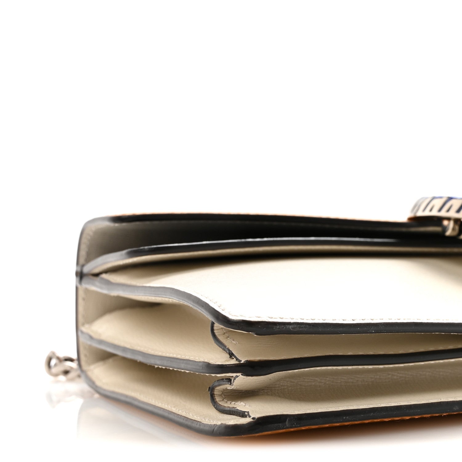 Gucci Azalea Calfskin Enamel Tri-Color Small Dionysus Shoulder Bag Mystic White Sun Oil Black Electric Blue