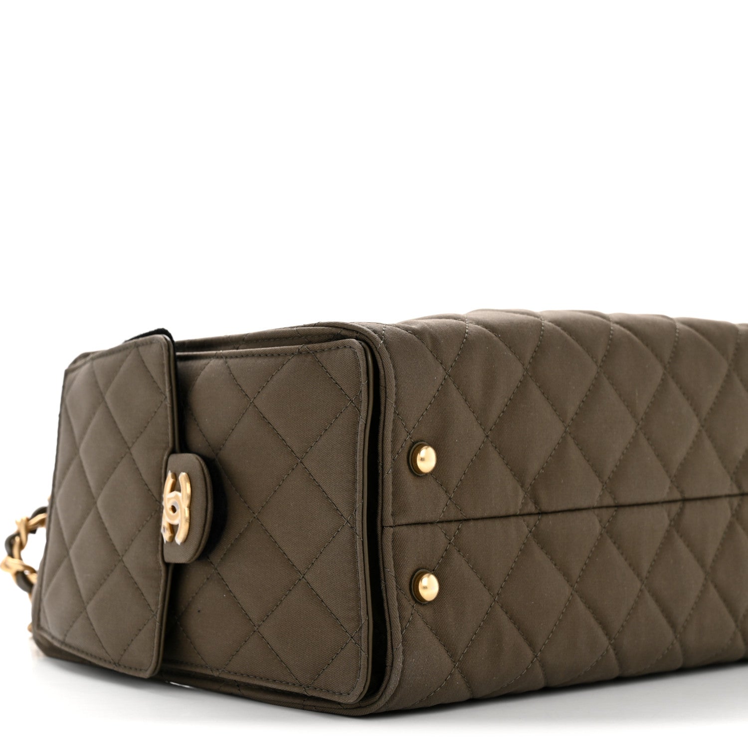 Chanel Canvas Quilted Small Chanel 25 Handbag Khaki