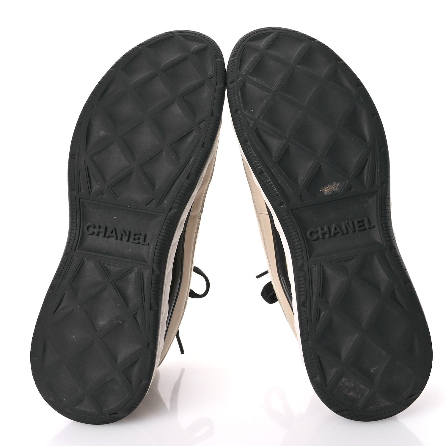 Chanel Velvet Calfskin Mixed Fibers CC Sneakers 40.5 Beige