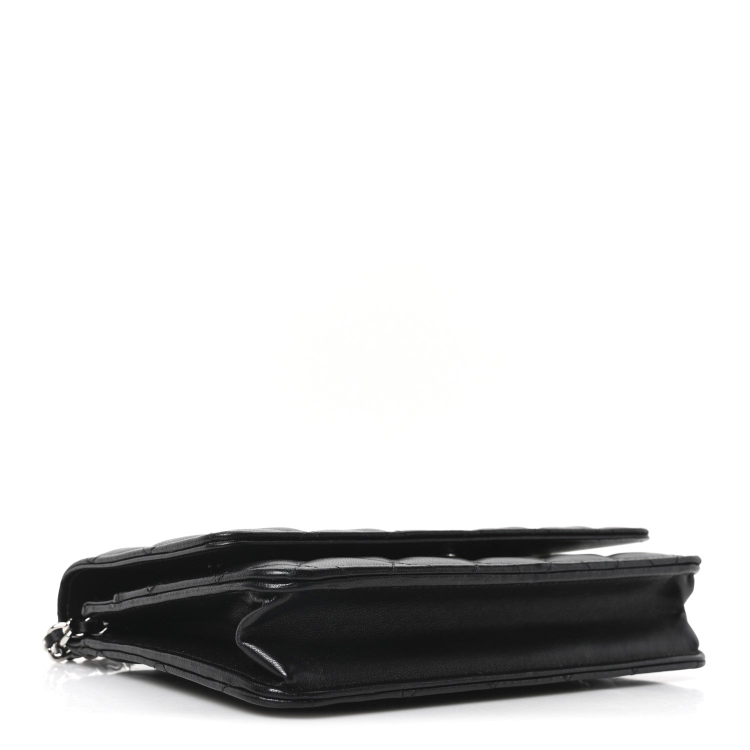 Chanel Lambskin Quilted Wallet On Chain WOC Black