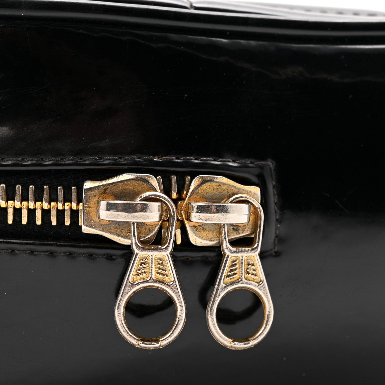 Chanel Patent Quilted CC Barbie Heart Vanity Case Black