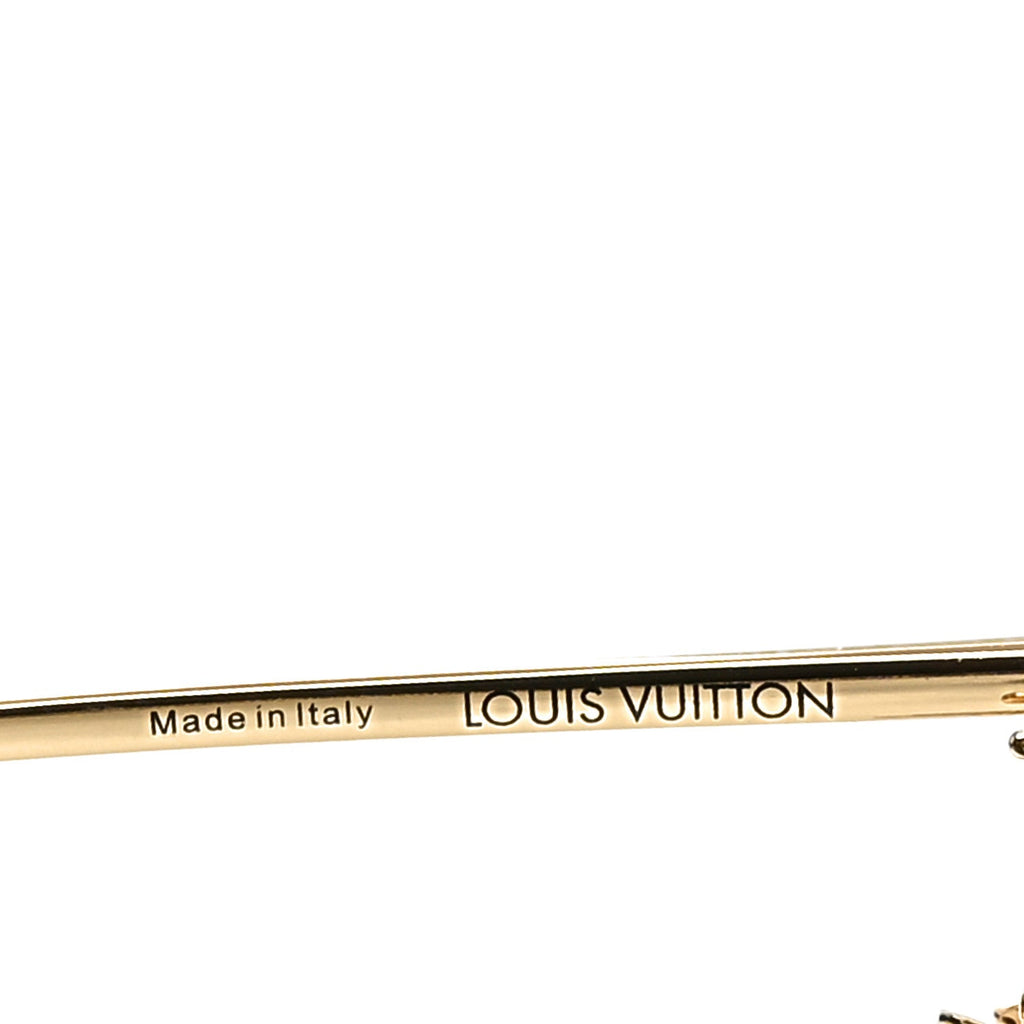 Louis Vuitton Metal LV Charm Cat Eye Sunglasses Z1720U Gold