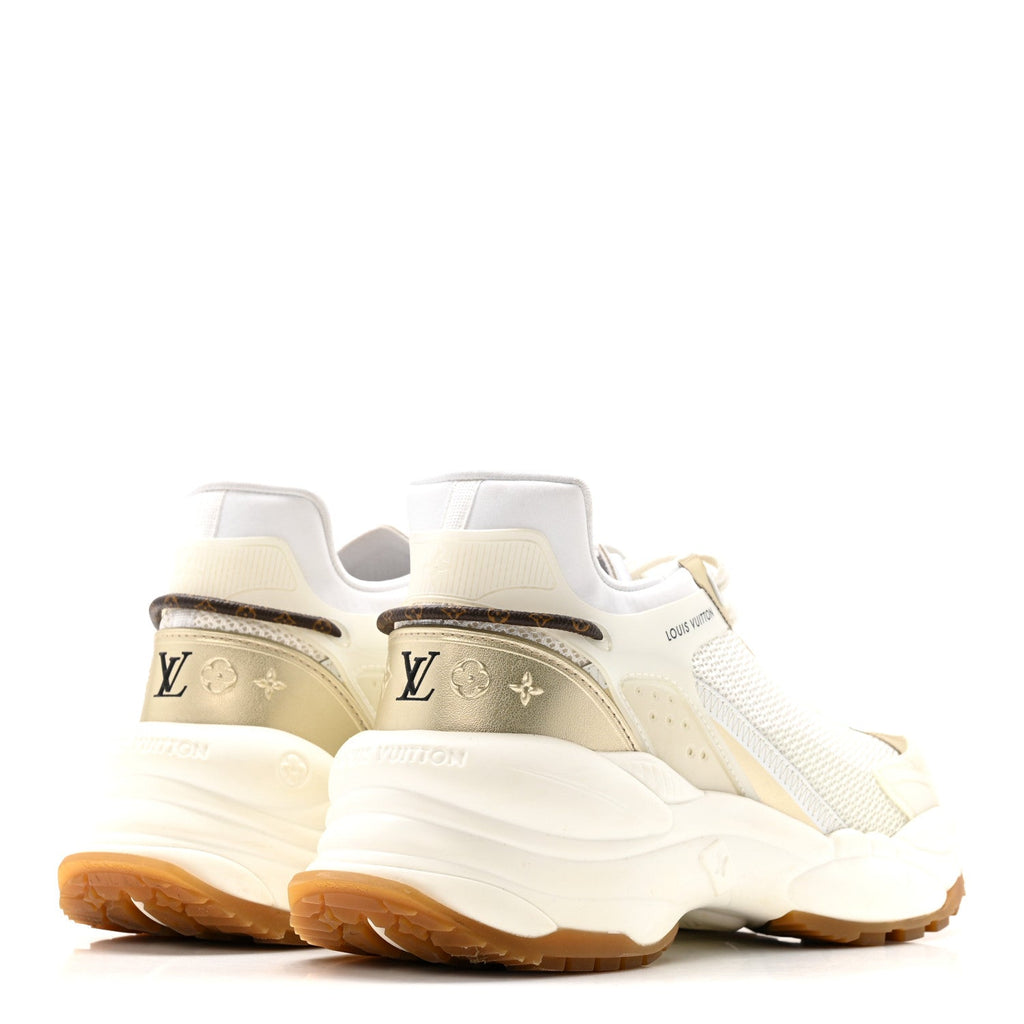 Louis Vuitton Monogram Calfskin Run 55 Sneakers 40 White