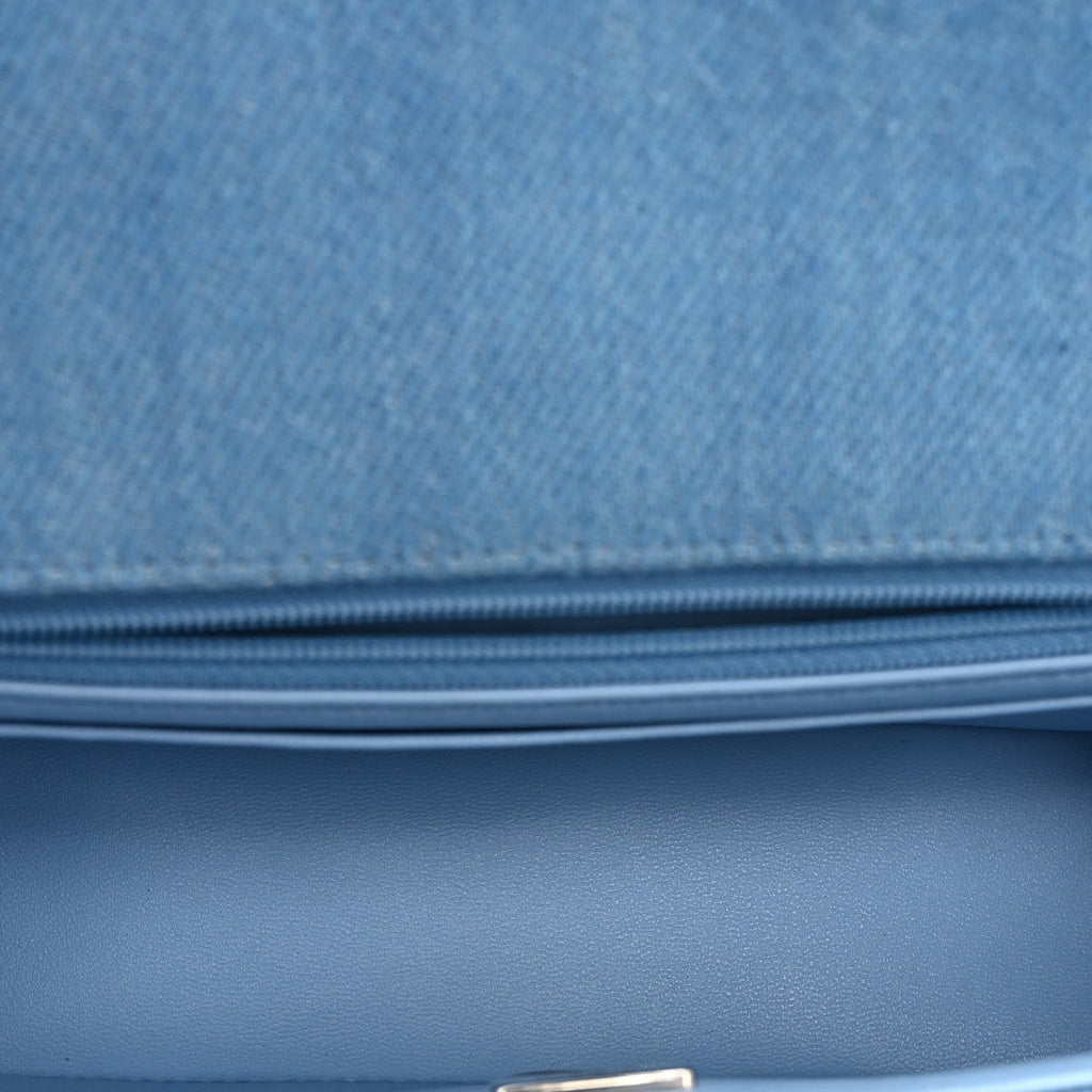 Chanel Denim Quilted Mini Rectangular Flap Blue
