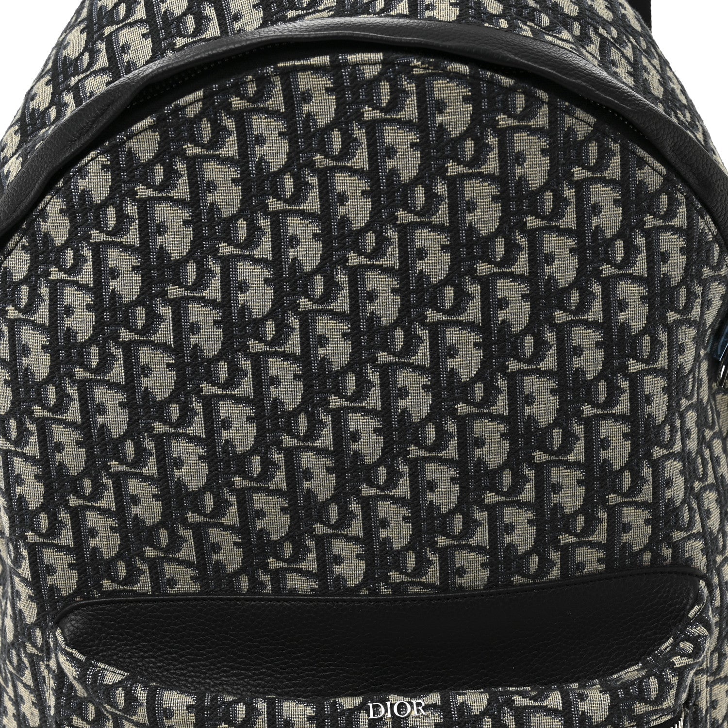 Christian Dior Oblique Calfskin Rider Backpack Beige Black