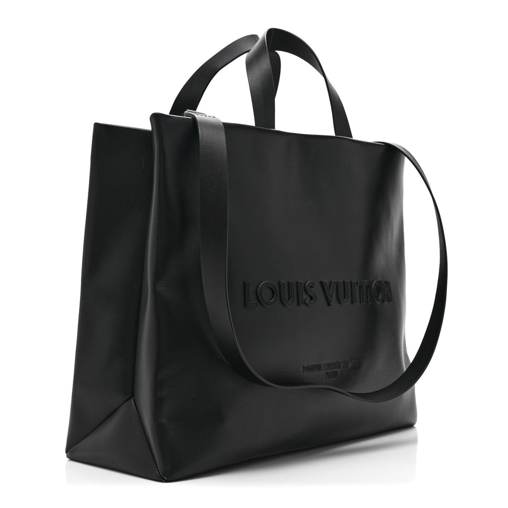 Louis Vuitton Calfskin Shopper Tote MM Black