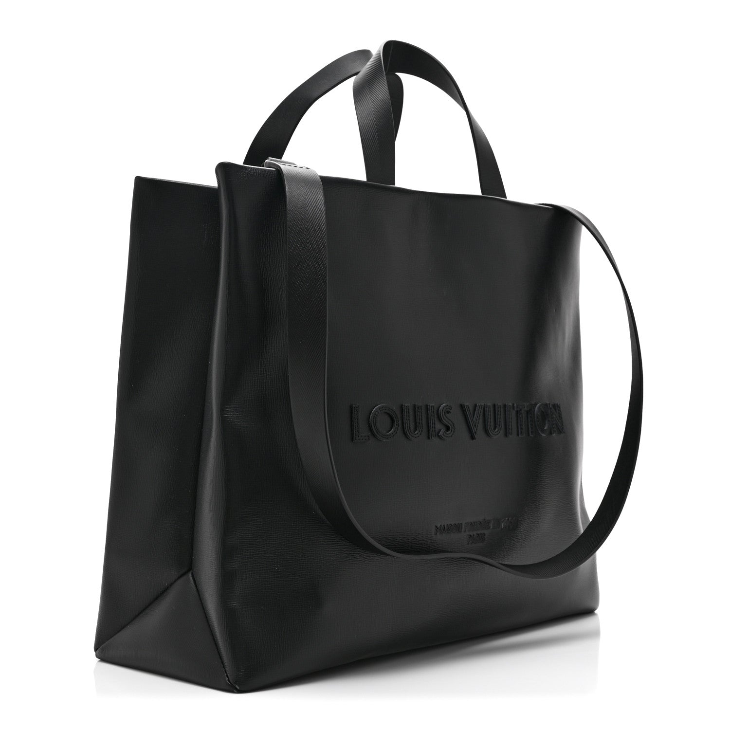 Louis Vuitton Calfskin Shopper Tote MM Black