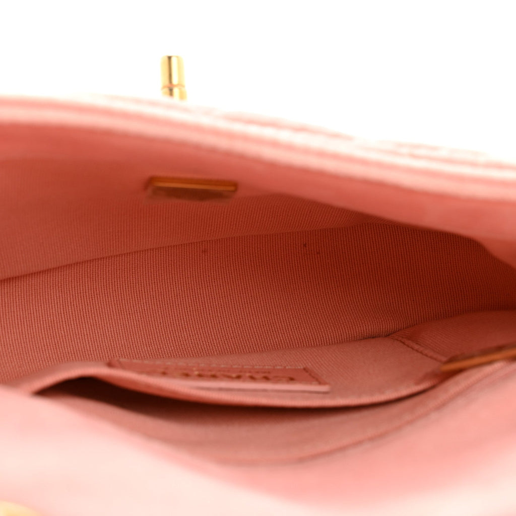 Chanel Velvet Quilted Mini Flap Pink