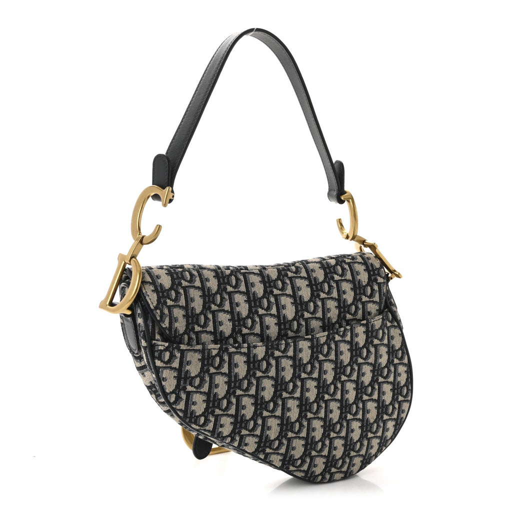 Christian Dior Oblique Saddle Bag Blue
