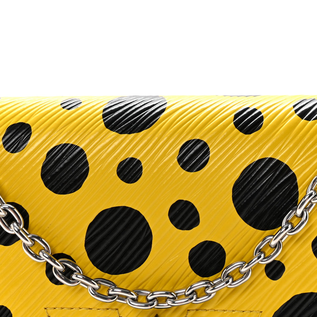 Louis Vuitton LV x YK Epi Infinity Dots Twist Belt Chain Wallet Yellow Black