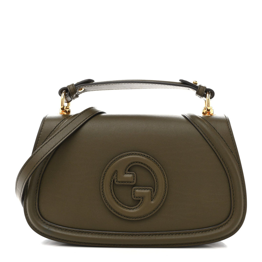 Gucci Roxy Calfskin Medium Blondie Top Handle Bag Forest Green