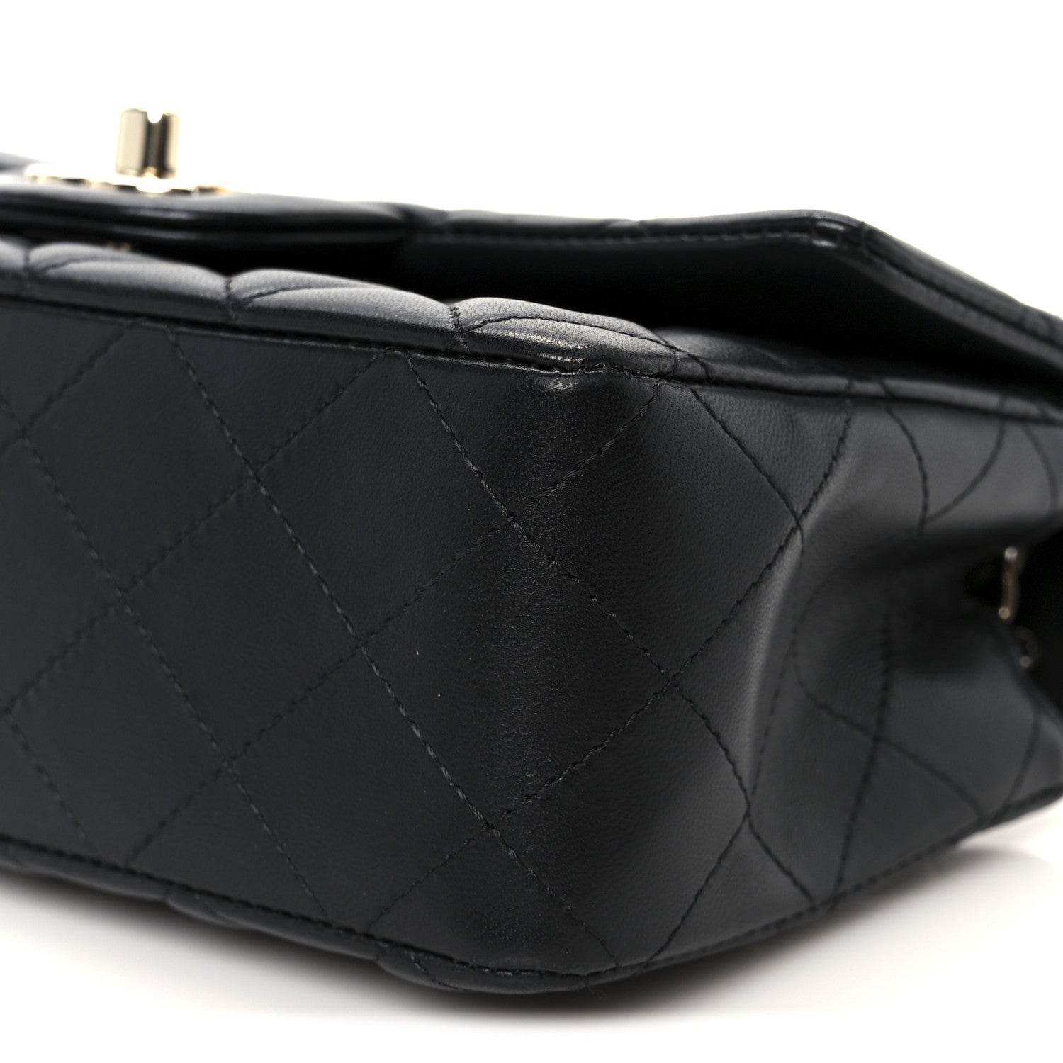 Chanel Lambskin Quilted Mini Rectangular Flap Black