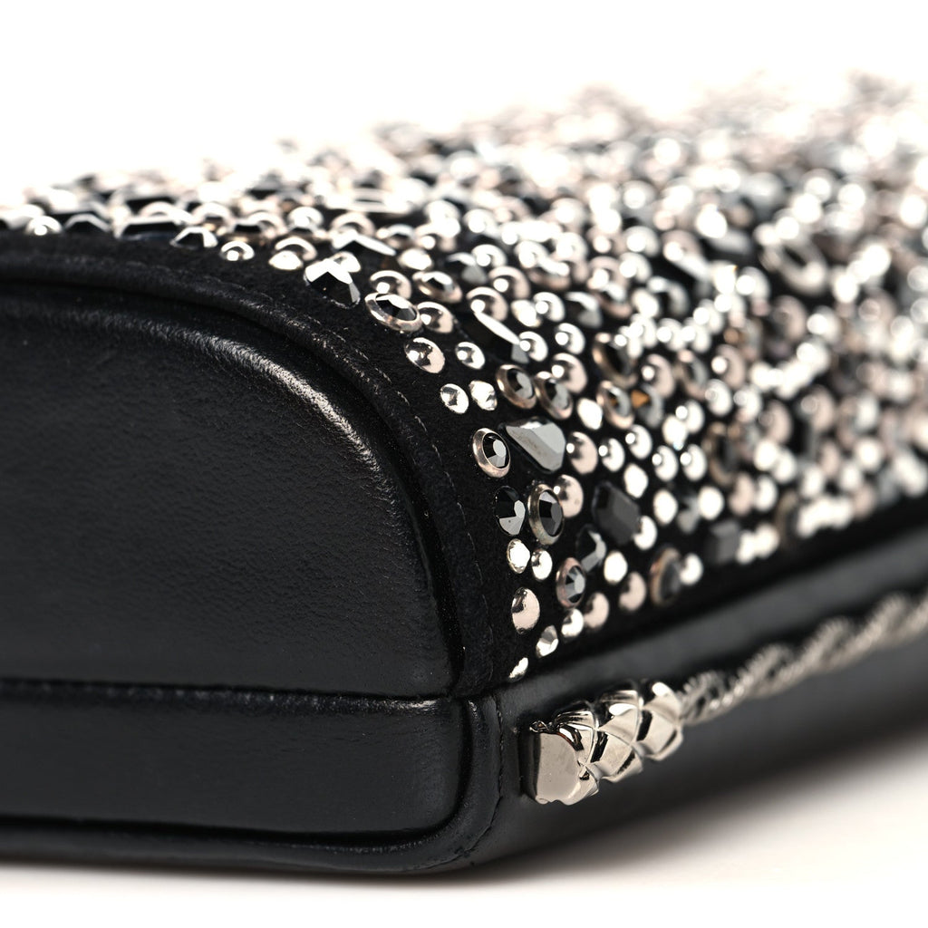 Chanel Crystal Calfskin Minaudiere Clutch Black