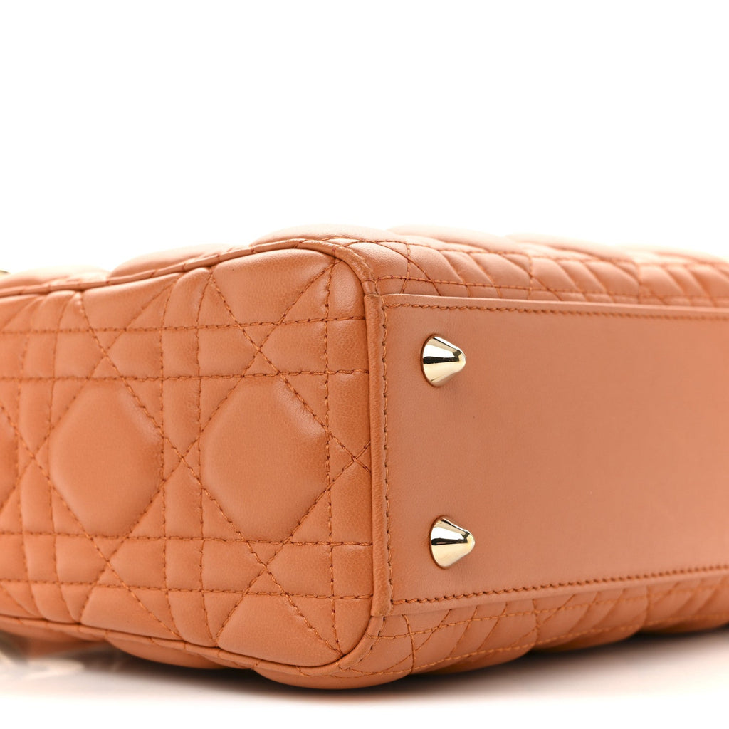 Christian Dior Lambskin Cannage Small Lucky Badges My Lady Dior Orange