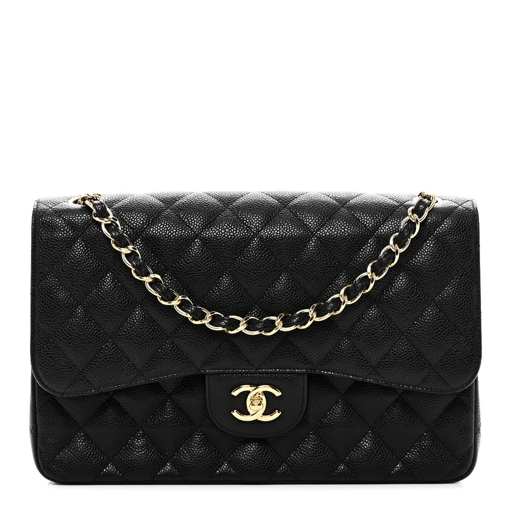 Chanel Caviar Quilted Jumbo Double Flap Black