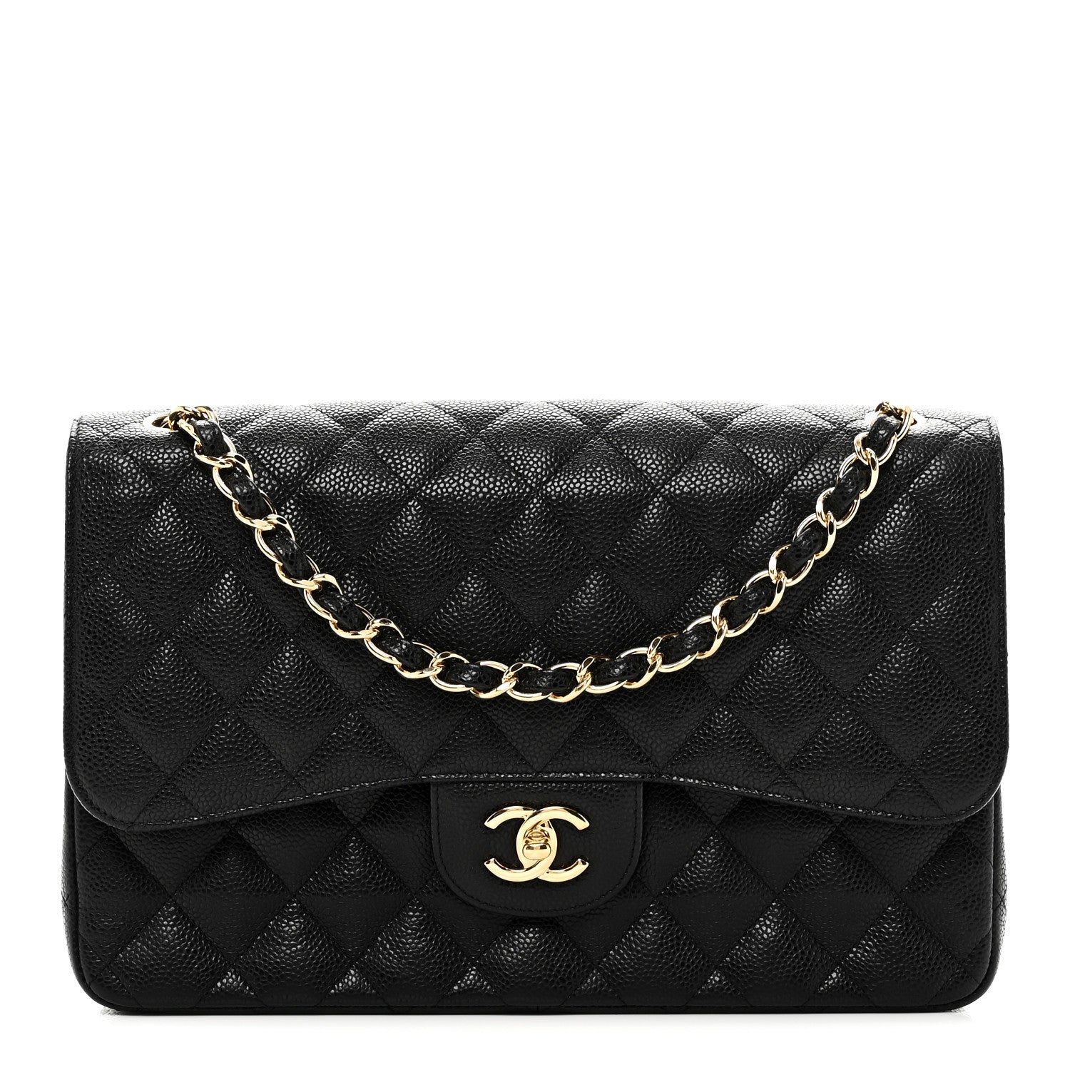 Chanel Caviar Quilted Jumbo Double Flap Black