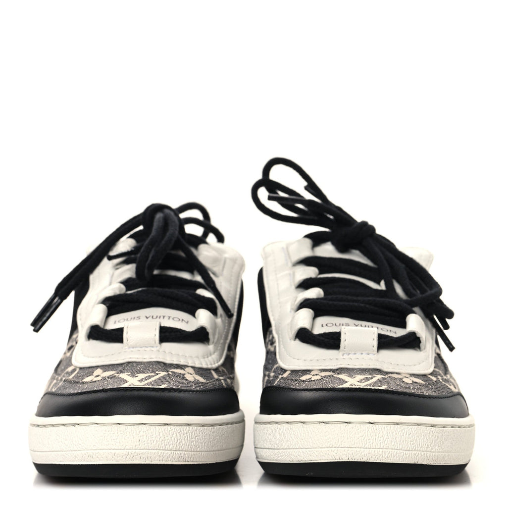 Louis Vuitton Denim Monogram Lous Sneakers 37 Gray