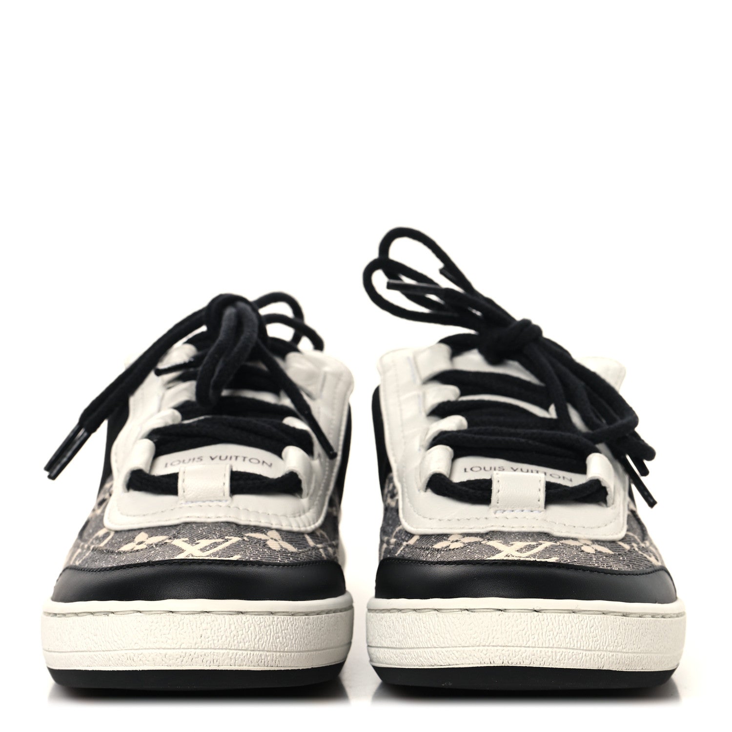 Louis Vuitton Denim Monogram Lous Sneakers 37 Gray