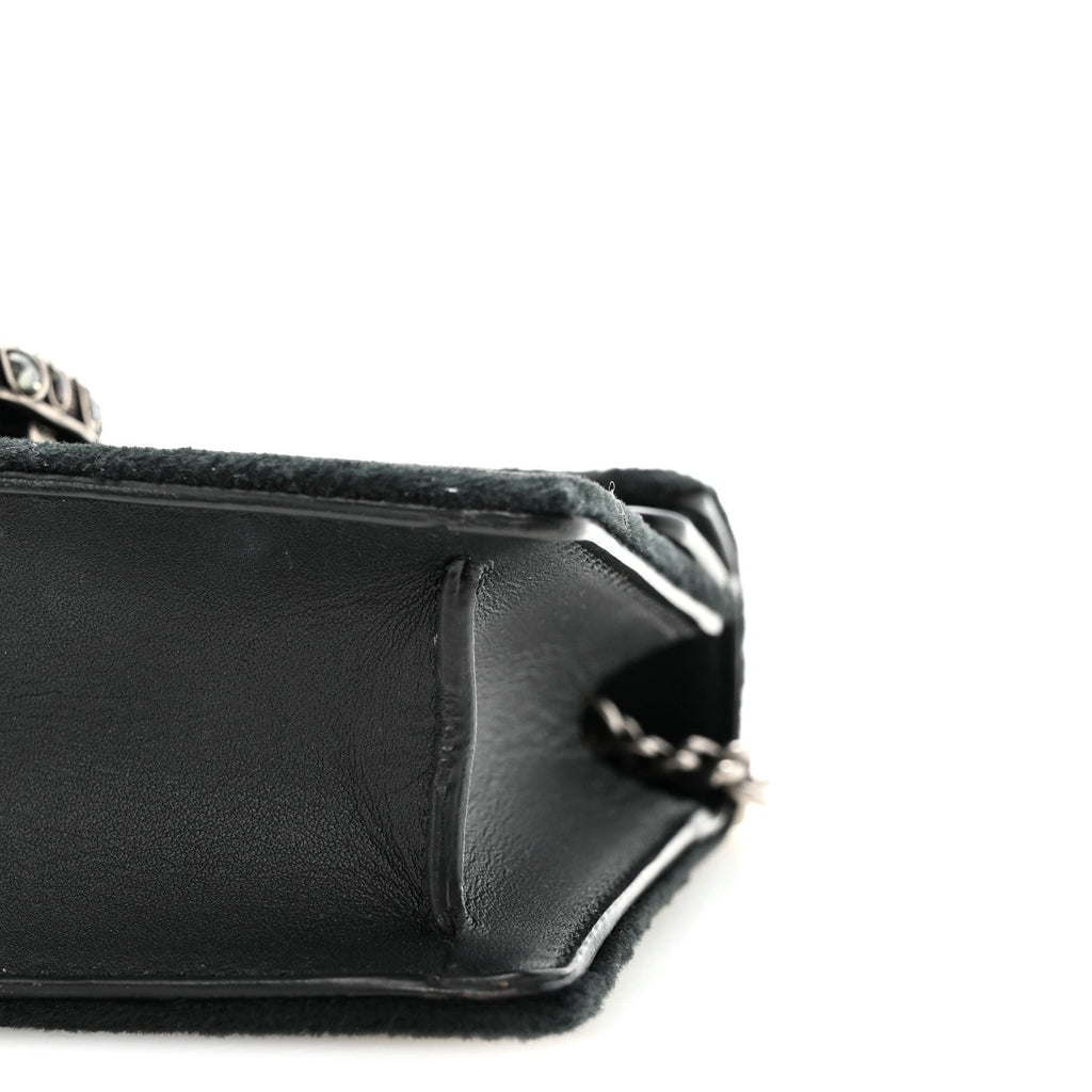 Gucci Velvet Super Mini Dionysus Shoulder Bag Black