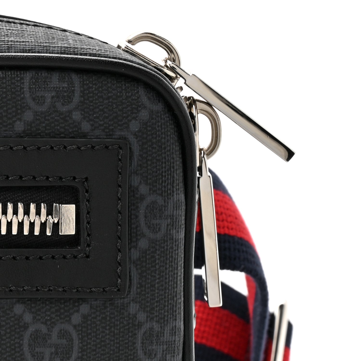Gucci Soft GG Supreme Monogram Web Belt Bag Black Grey
