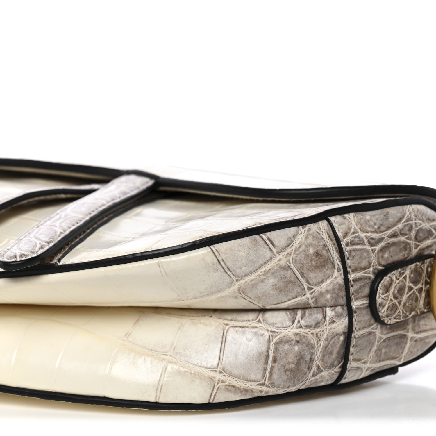 Christian Dior Niloticus Crocodile Himalaya Saddle Bag Latte