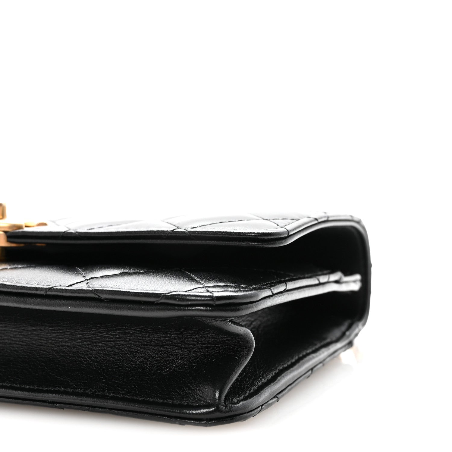 Chanel Calfskin Quilted Perfect Fit Wallet On Chain WOC Black