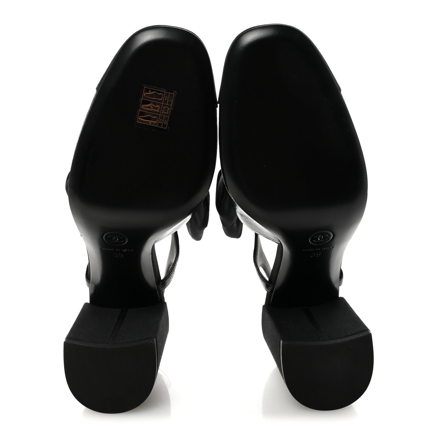 Crumpled Shiny Fabric Grosgrain Cap Toe Camellia Bow Slingback Pumps 39 Black